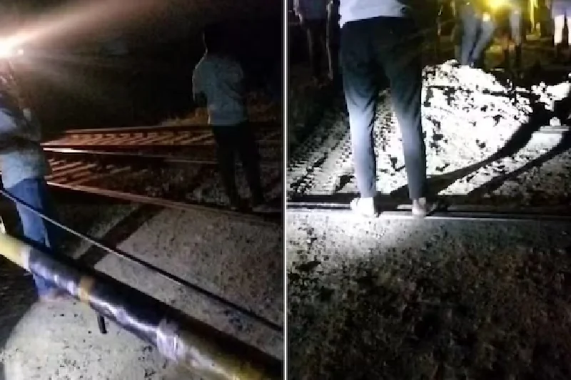 Sand dumped on track
