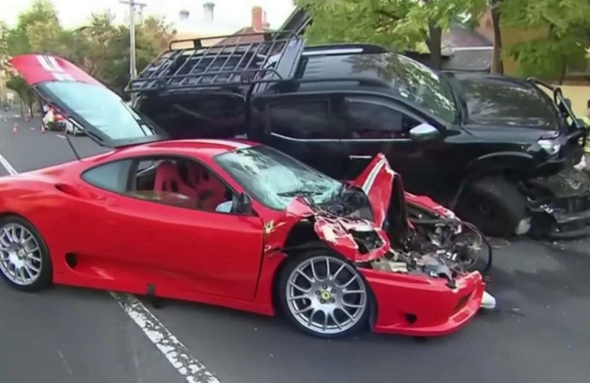 Devastating scenes as ₹3.28 crore Rare Ferrari 360 Challenge Stradale crashes into Nissan pickup in Melbourne