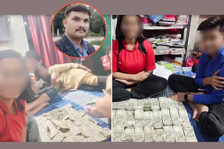 UP cop in trouble after wife children take selfie with bundles of Rs 500 notes