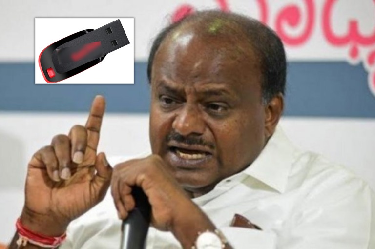 HDK flashes pen drive, claims he has proof of corruption in transfers, A minister has to resign if the secret comes out