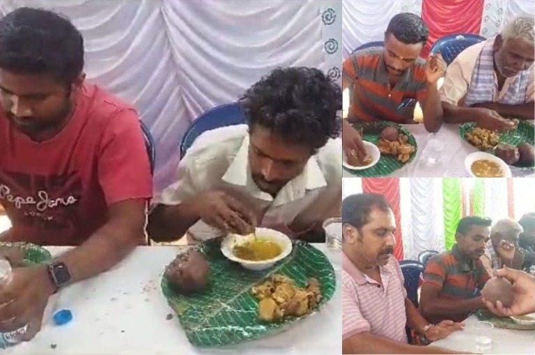 Ragi ball eating competition A 70-year-old grandfather ate a 3 kg of ragi balls