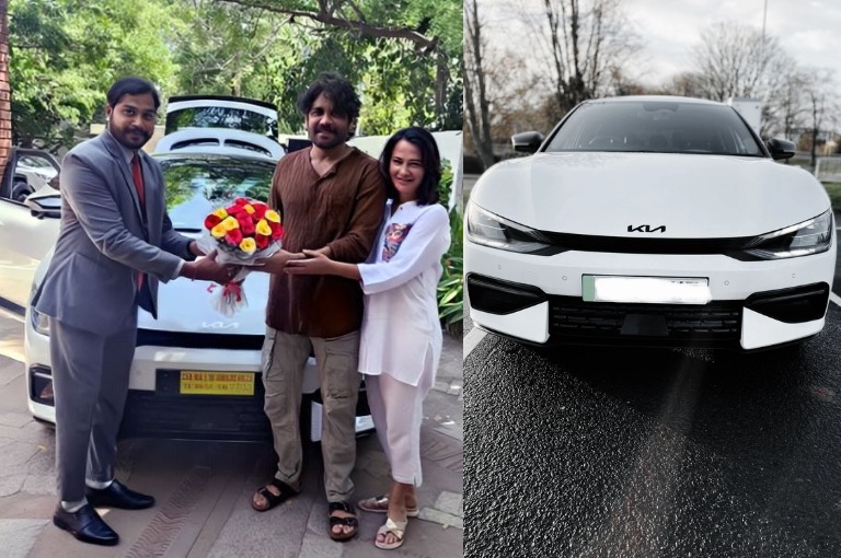Telugu Superstar Nagarjuna and Wife Amala Bring Home Kia EV6 Electric Car