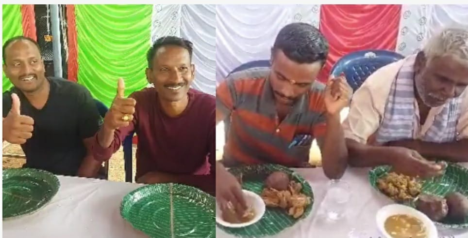 Ragi ball eating competition  A 70-year-old grandfather ate a 3 kg of ragi balls