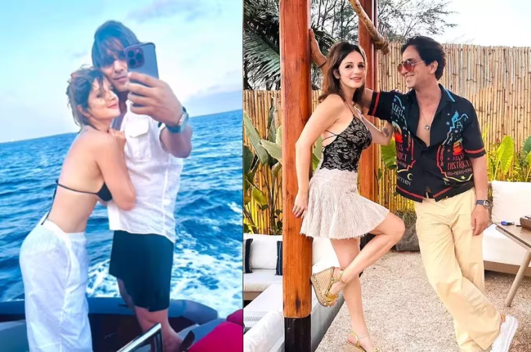 Viral video Sussanne Khan hugs and kisses beau Arslan Goni on their vacation