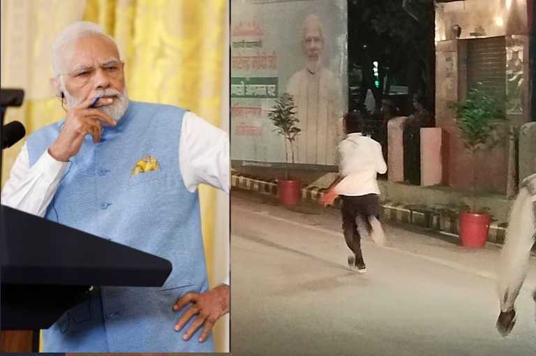 PM Modi's security breached in Varanasi as man jumps in front of his convoy seeking job