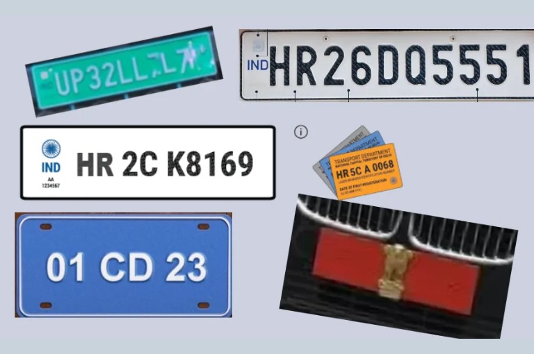 Types of Number Plates in India and it's meaning