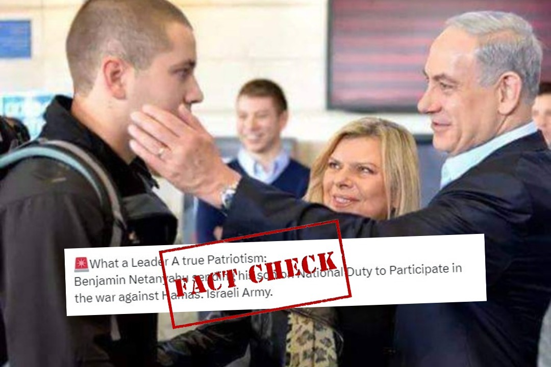 fact check on the Viral Image Of Netanyahu Sending His Son war