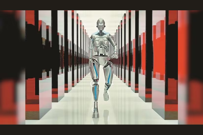 An industrial robot fails to differentiate between a human