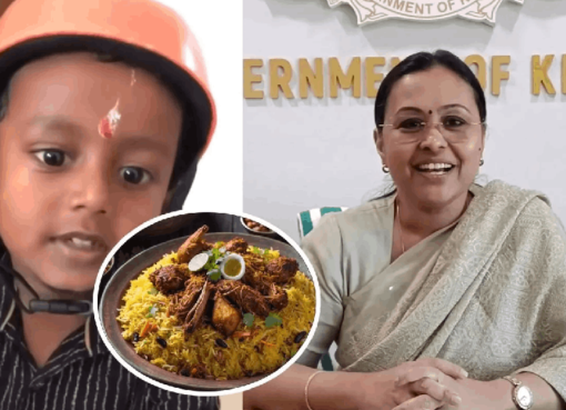 ಅಂಗನವಾಡಿ ಮಗುವಿನ ಬೇಡಿಕೆಗೆ ಸ್ಪಂದಿಸಿದ ಸರ್ಕಾರ; ಇನ್ಮುಂದೆ ಸಿಗಲಿದೆ ʼಚಿಕನ್ ಬಿರಿಯಾನಿʼ upma to biryani after toddler's cute request